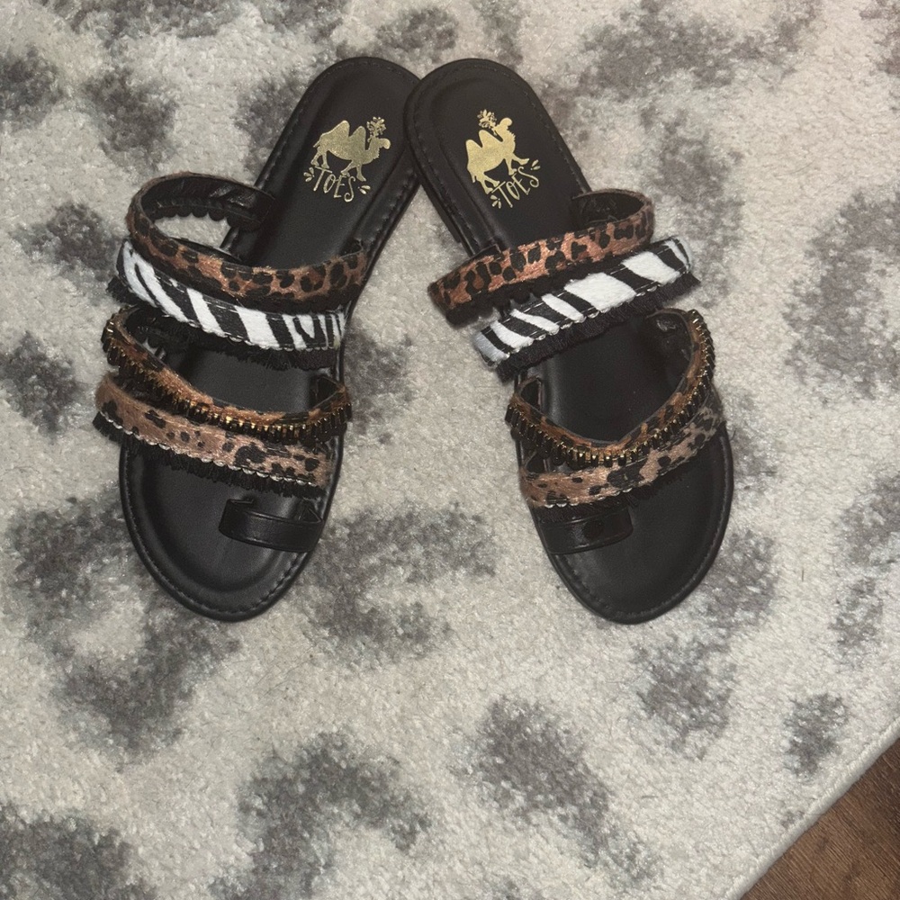 Leopard and Zebra Print Women's Sandals - Picture 6 of 7